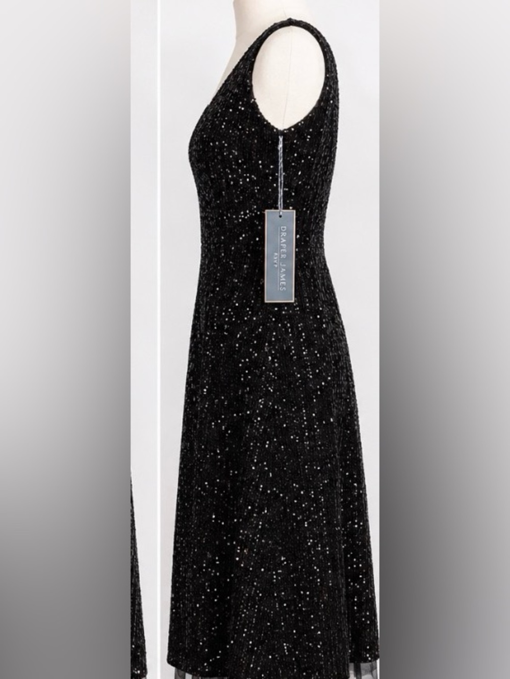 New with tags Draper James Black Sequin Dress Staple Piece - Picture 2 of 3